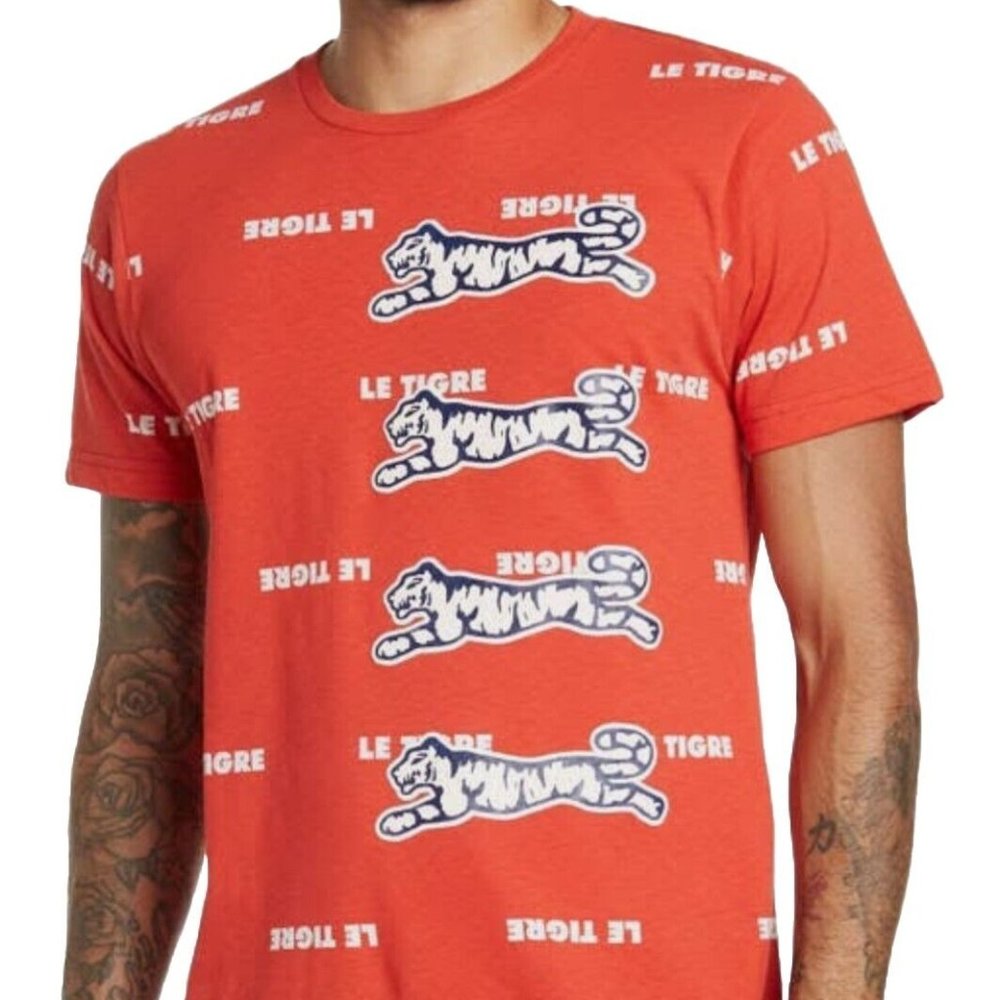 Le Tigre Official Licensed T-Shirt - Orange/Red - Men's Size S NEW